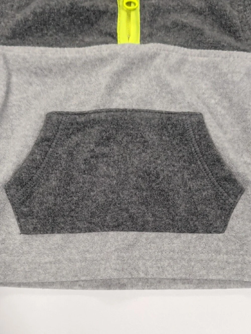 OshKosh B'gosh Charcoal & Light Gray Quarter-Zip with Neon Yellow Trim 12 Mos